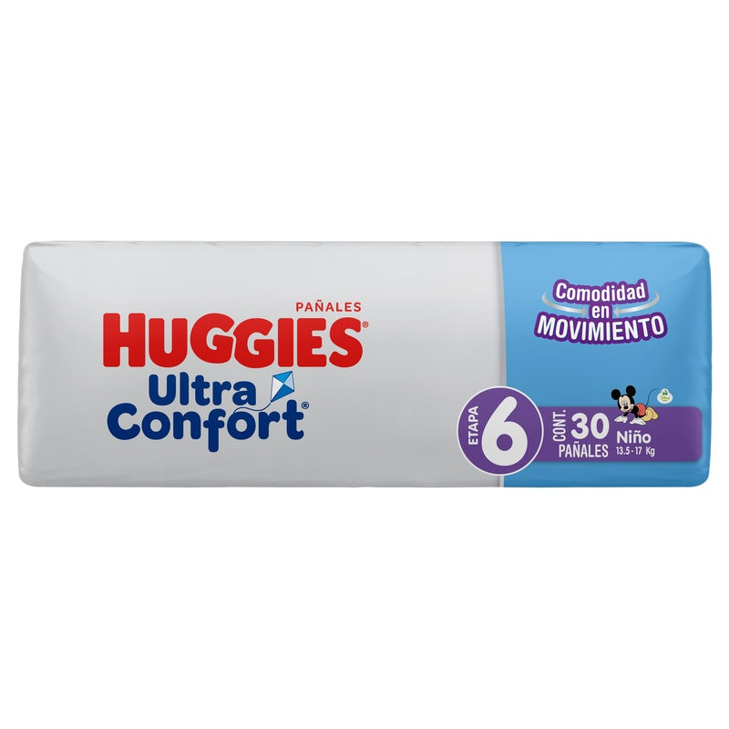 Pañal Huggies Ultraconfort Etapa 6 Niño Con 30 7506425655908 