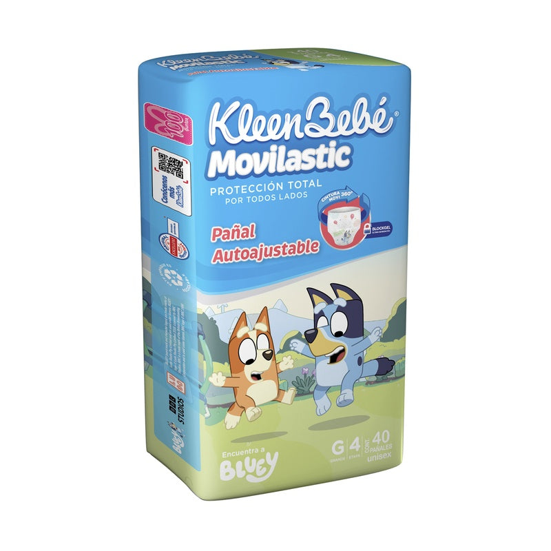 Pañal Kleen Bebe Movilastic Grande Con 40 Etapa 4 7506425661855 