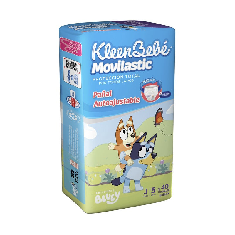 Pañal Kleen Bebe Movilastic Jumbo Con 40 Etapa 5 7506425661879  perfil 2