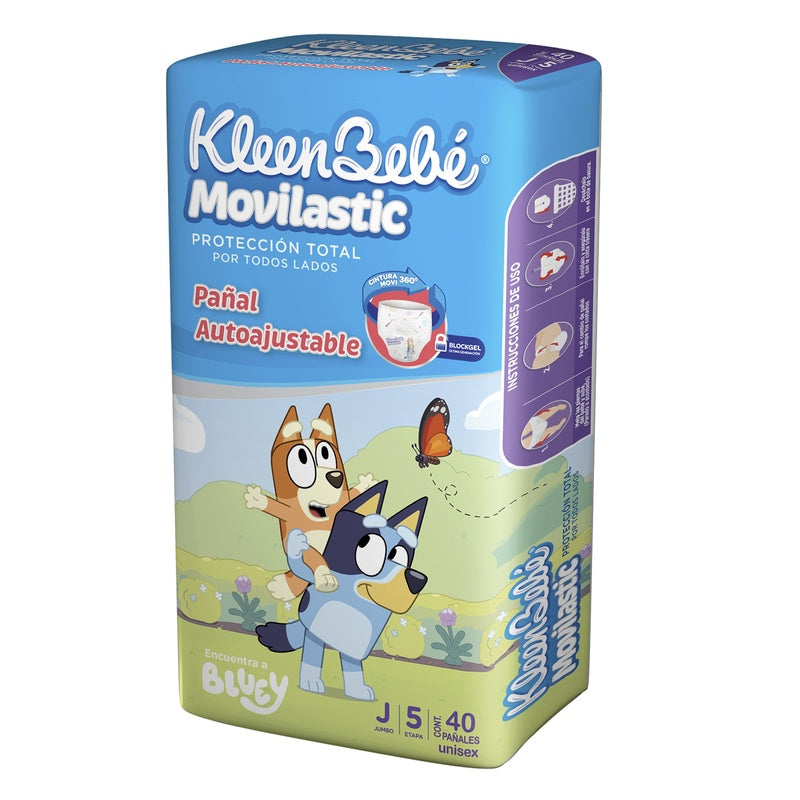 Pañal Kleen Bebe Movilastic Jumbo Con 40 Etapa 5 7506425661879  perfil 5