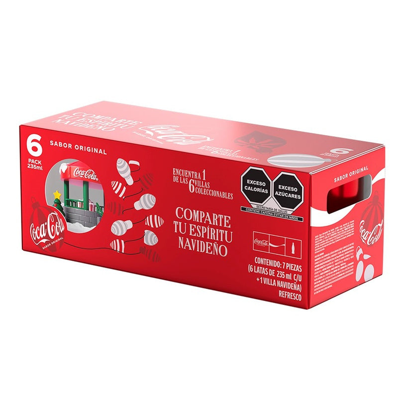 Pack 6 Coca Cola Lata 235 Ml + Villa Navideña 2024 7501055384433  perfil 4
