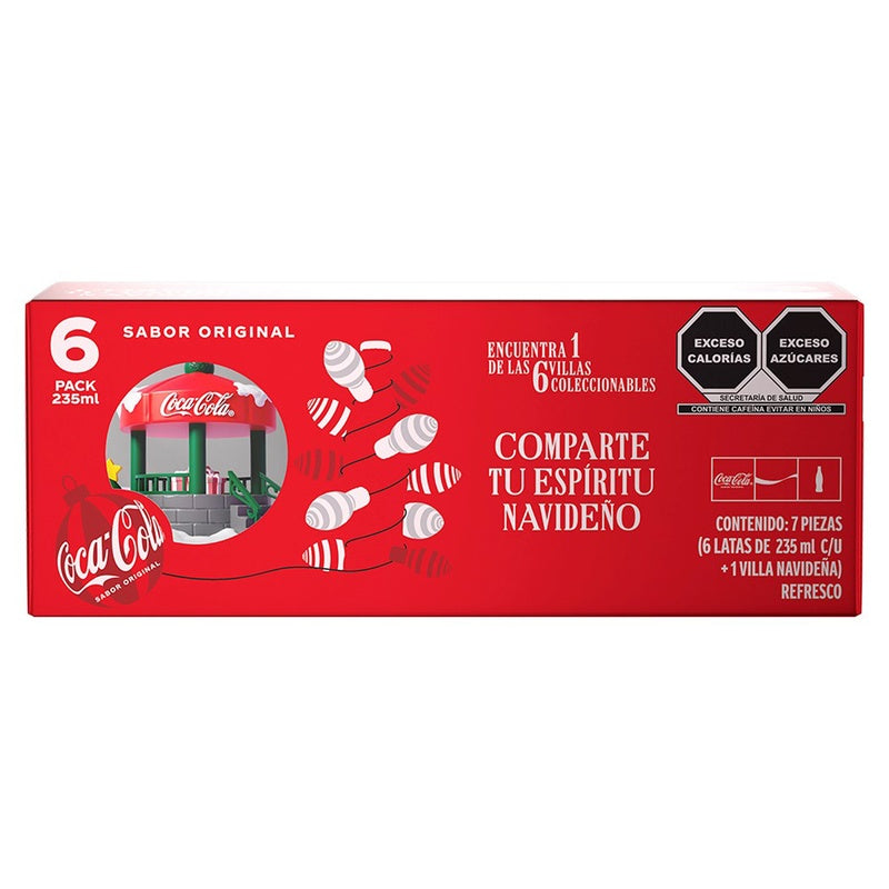 Pack 6 Coca Cola Lata 235 Ml + Villa Navideña 2024 7501055384433  perfil 7