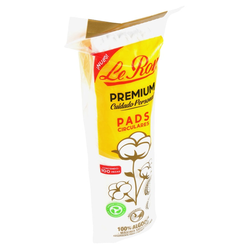 Pads Le Roy Premium Circulos Algodon Con 100 Piezas 729513107623  perfil 5