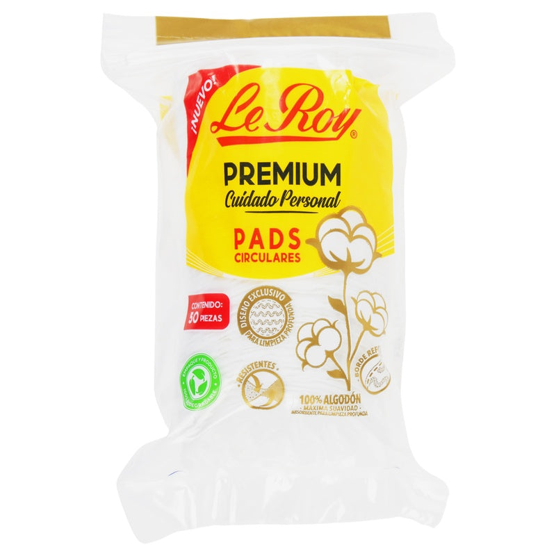 Pads Le Roy Premium Circulos Algodon Con 50 Piezas 729514000275  perfil 5