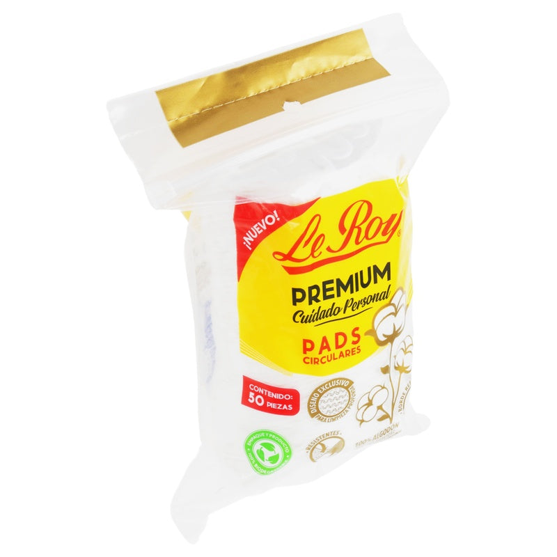Pads Le Roy Premium Circulos Algodon Con 50 Piezas 729514000275  perfil 8