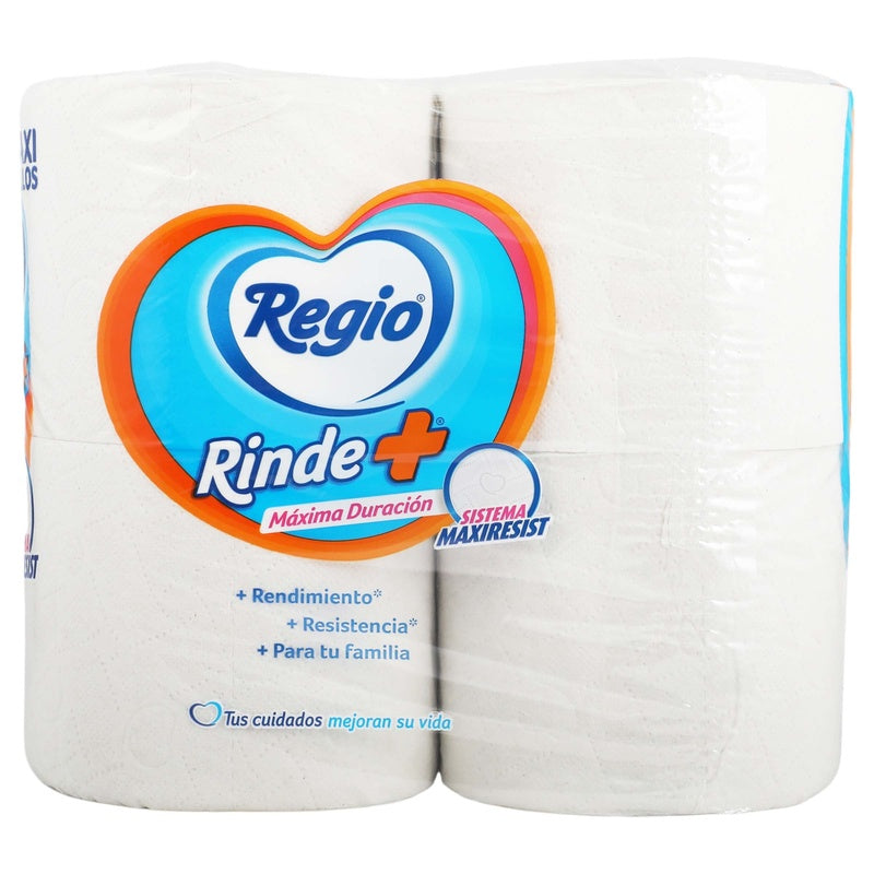 Papel Higienico Regio Rinde+ Con 4 Rollos
