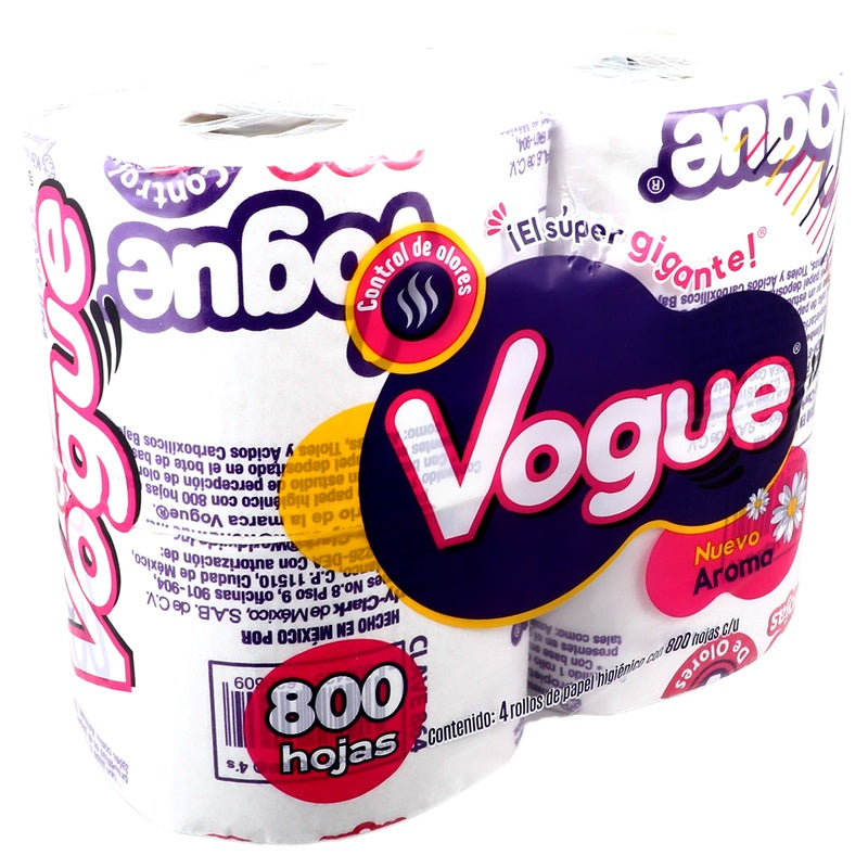 Papel Vogue Gigante Manzanilla 800 Hojas Con 4 Rollos 7506425620609  perfil 6
