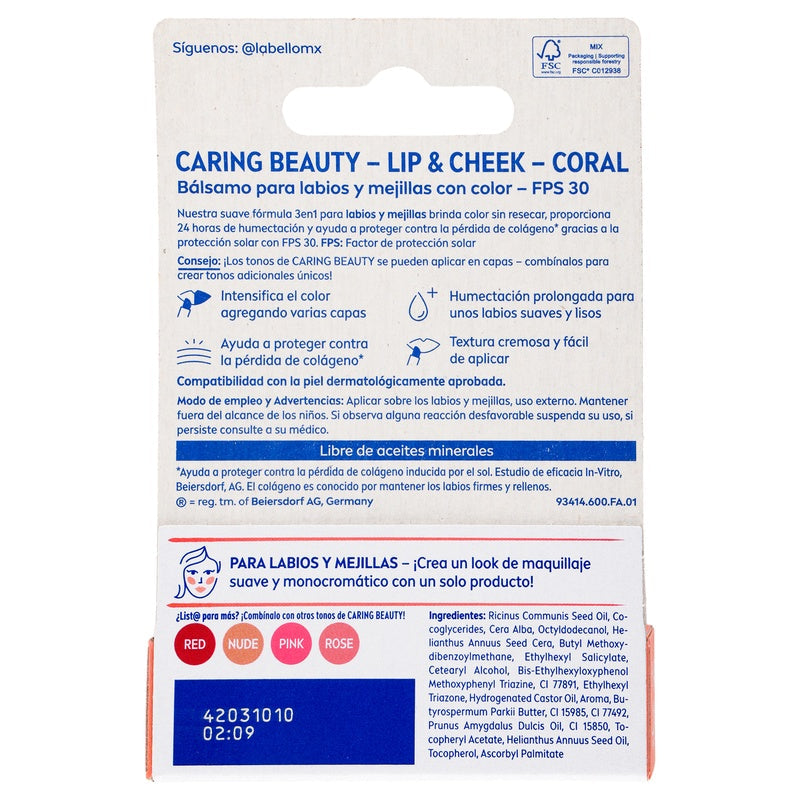 Pomada Labial Labello Caring Beauty Coral 4.8 G 4006000094670  perfil 8