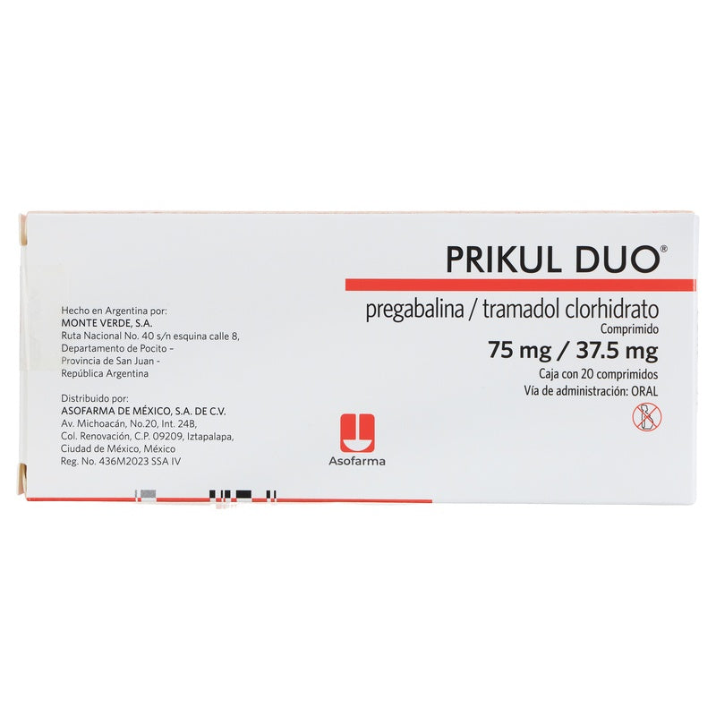 Prikul Duo 75/37.5 Mg Con 20 Capsulas 7730766002330  perfil 6