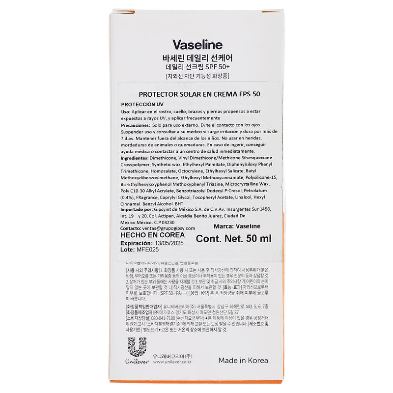 Protector Solar Vaseline Tone-Up Sun Cream 50 Fps Dai 50 Ml 8801619048481 