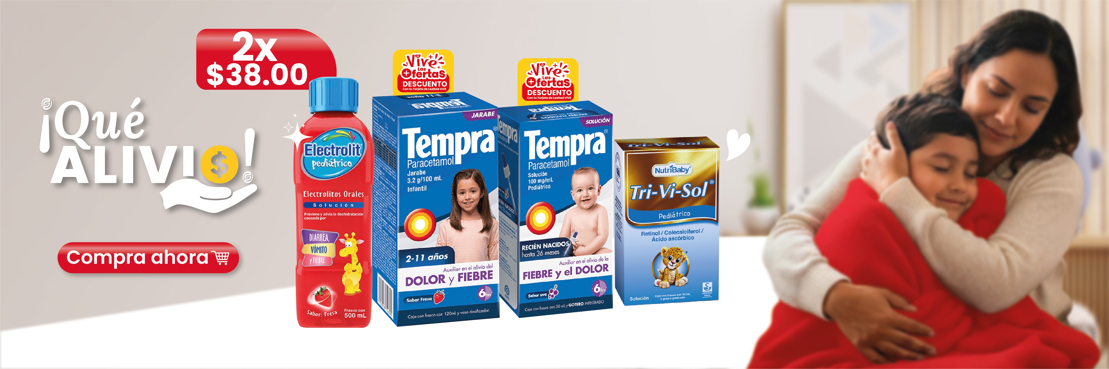 ¡Que alivio! con tempra y electrolit