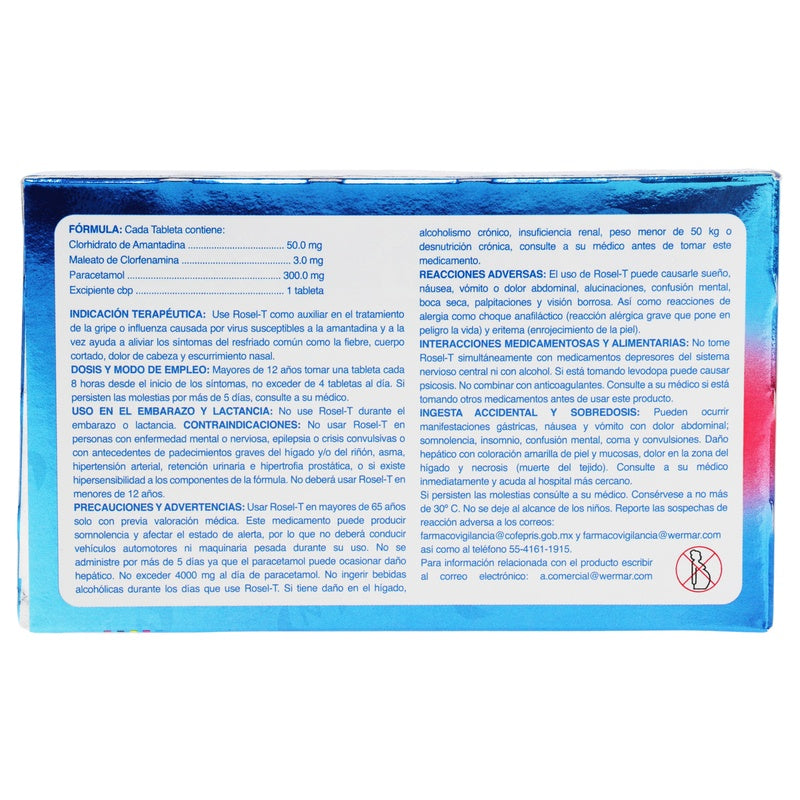 Rosel-T 50/3/300 Mg Con 24 Tabletas 7502240450896  perfil 2