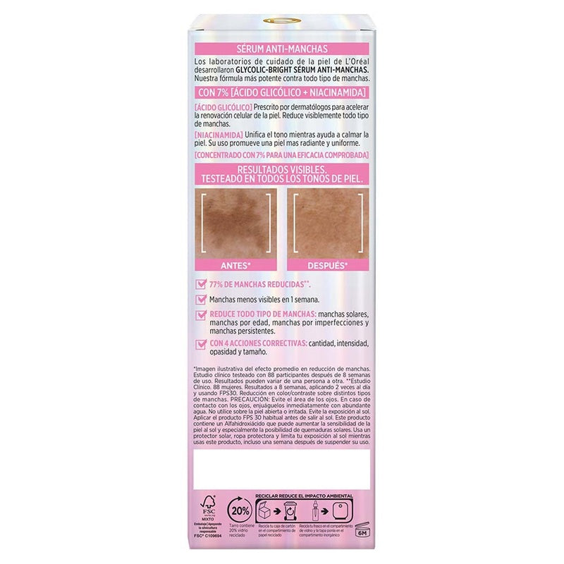 Serum Loreal Glycoli-Bright Anti-Manchas 30 Ml 7509552930672  perfil 2