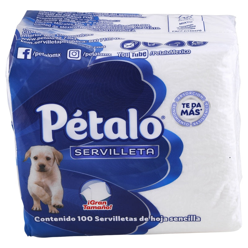 Servilletas Petalo Blancas Con 100 Piezas 7501007704302  perfil 19