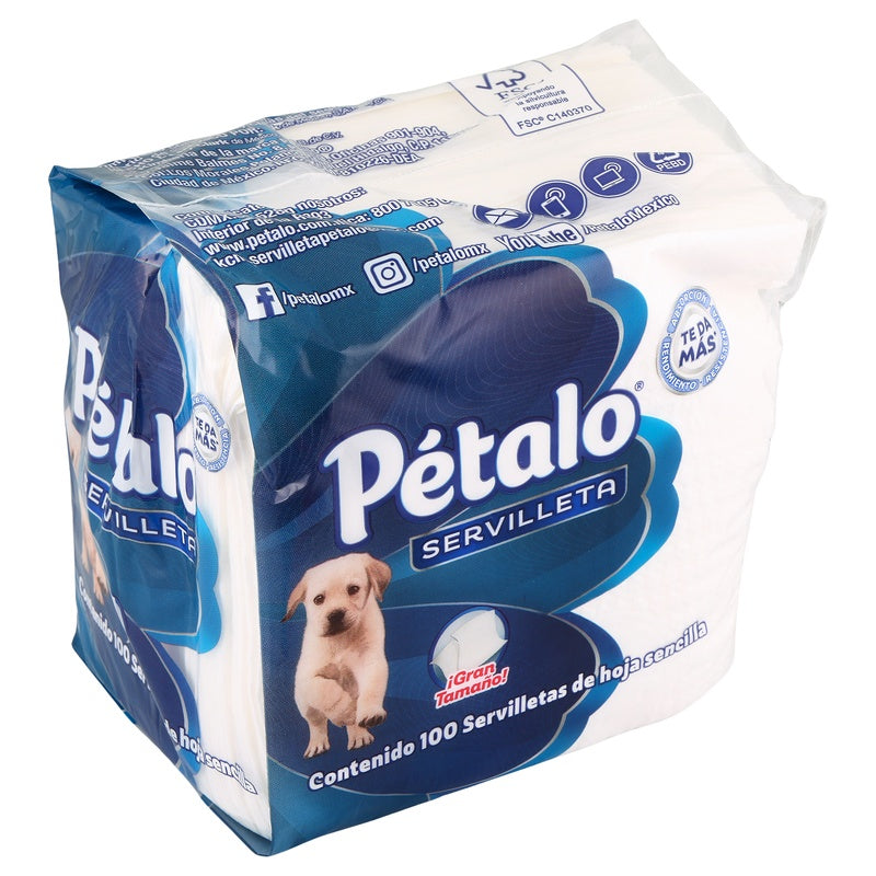 Servilletas Petalo Blancas Con 100 Piezas 7501007704302 