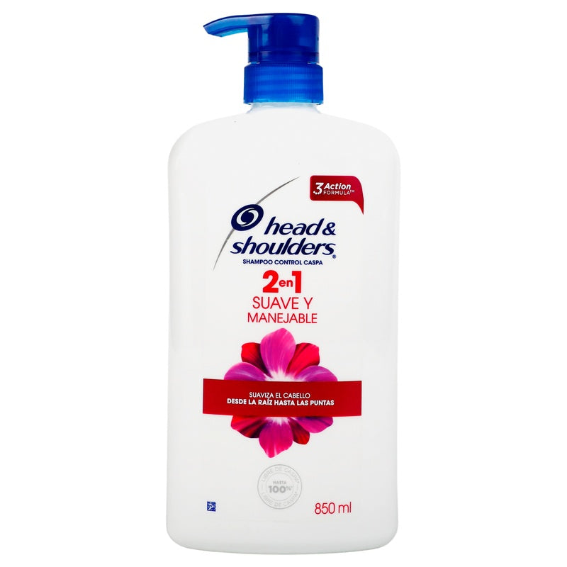 Shampoo Head & Shoulders 2 En 1 Suave Y Manejable 850 Ml 7500435182140  perfil 5