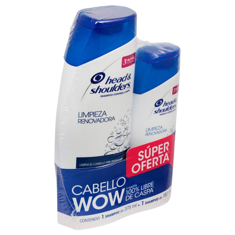 Shampoo Head & Shoulders Limpieza Renovadora 375 Ml- Sh Limpieza Renovadora 180 Ml 7500435126809  perfil 3
