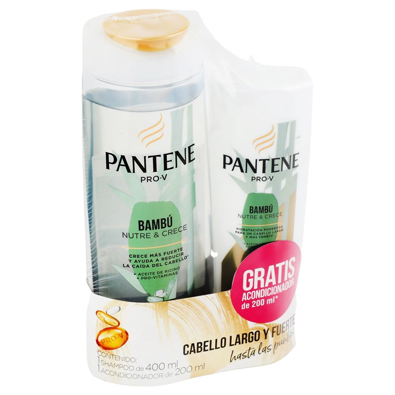 Shampoo Pantene Bambu 400 Ml + Acondicionador Bambu 200 Ml 7500435159494  perfil 3