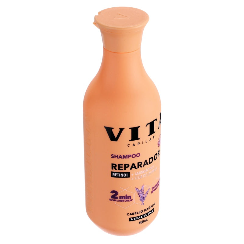 Shampoo Vitacilina Reparador Cabello Dañado 400 Ml 7502250342433  perfil 3