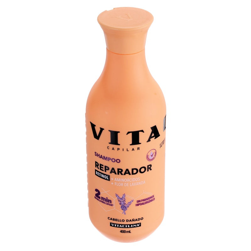Shampoo Vitacilina Reparador Cabello Dañado 400 Ml 7502250342433  perfil 5