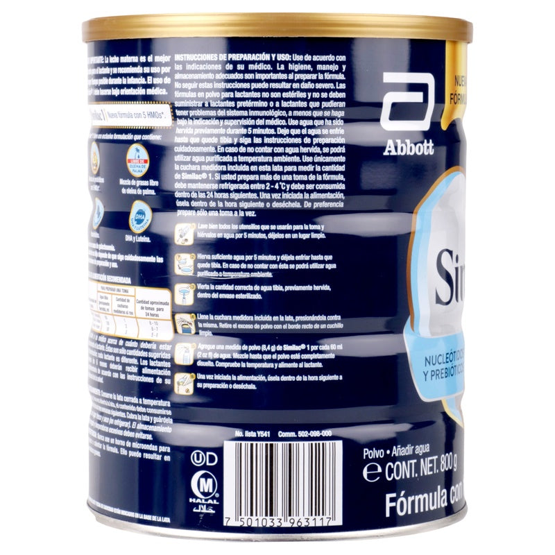 Similac 1 0 A 6 Meses Pvo 800 G 7501033963117  perfil 2