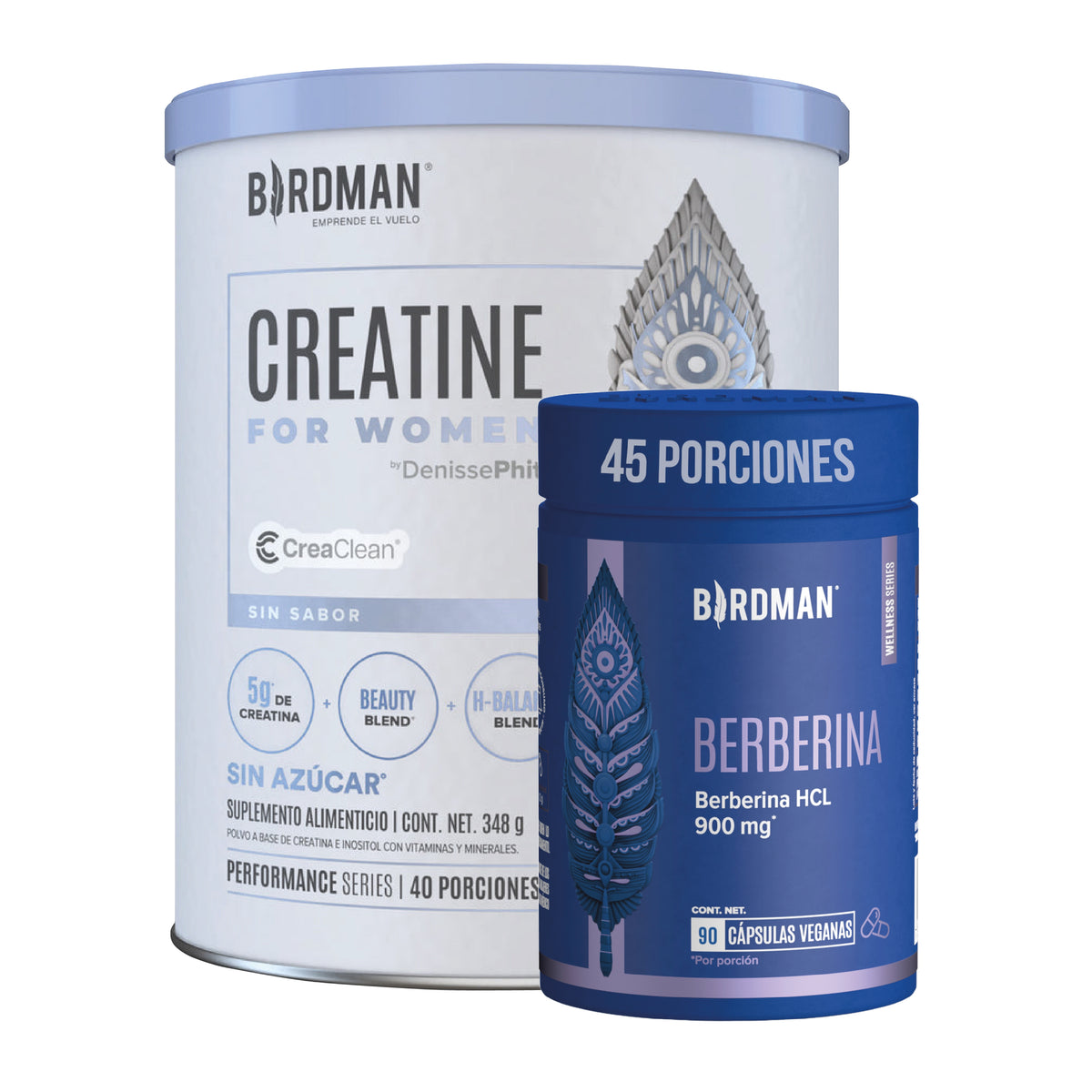Pack Creatina For Women 348 G + Berberina Hcl 900 Mg Con 90 Capsulas Birdman