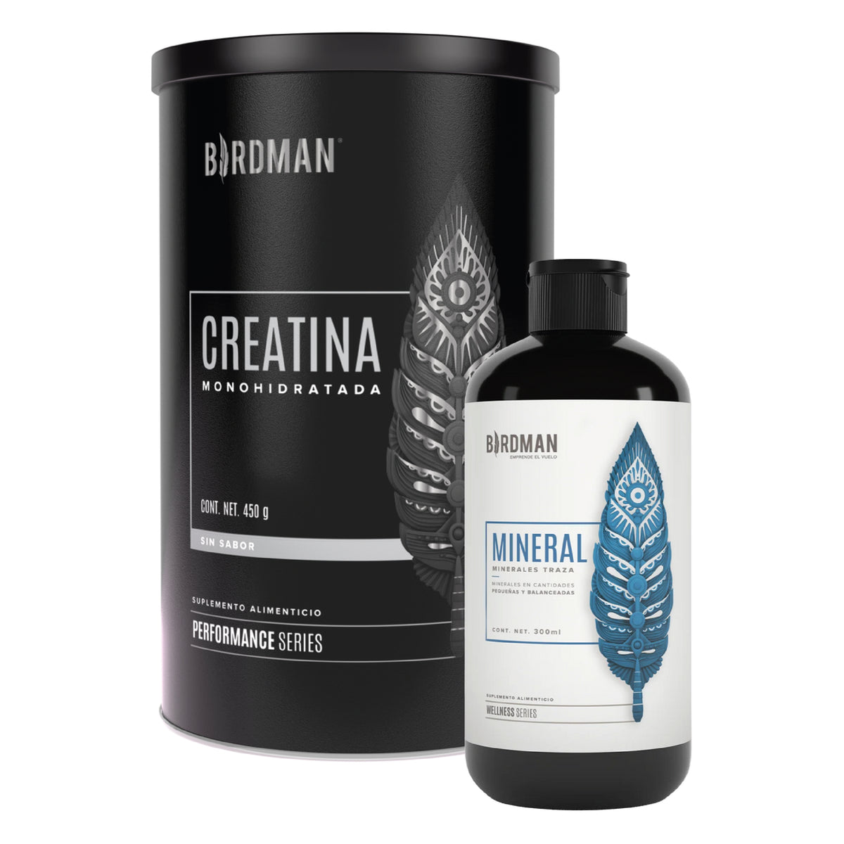 Pack Creatina Monohidratada 450 G + Bs Minerales 300 Ml Birdman