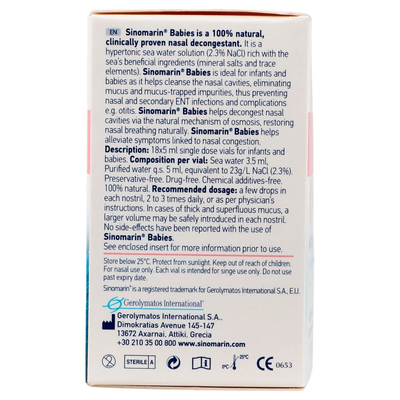 Sinomarin Bebes Nasal Ampolletas 18 X 5 Ml 7502209710160  perfil 4