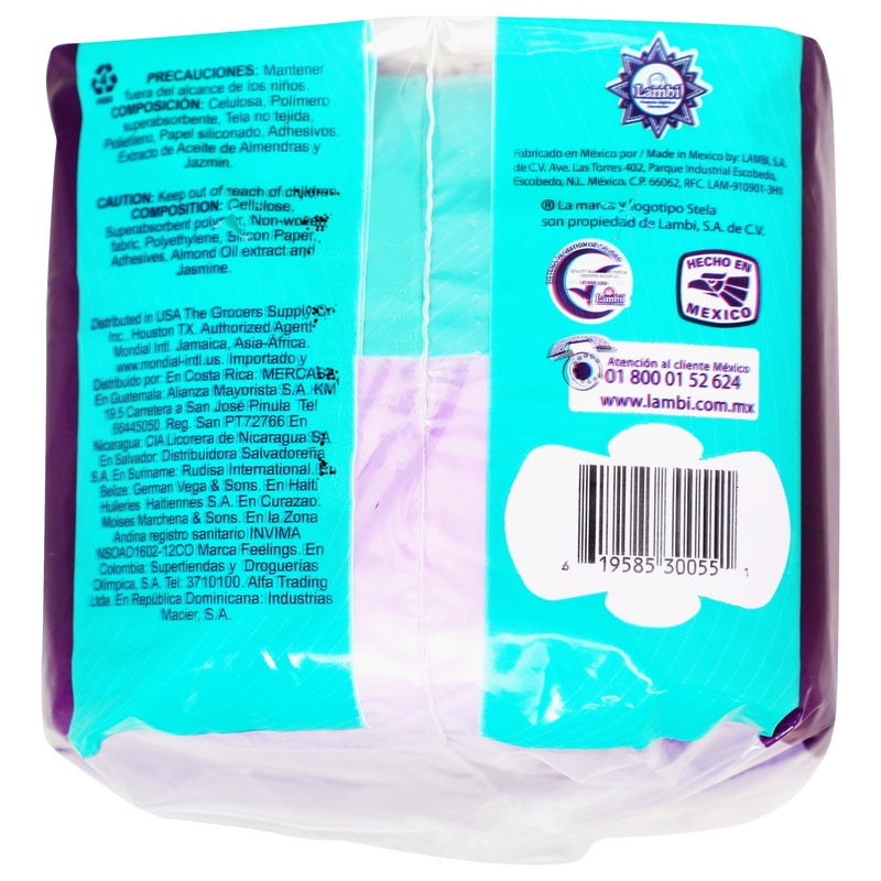 Toallas Sanitarias Stela Nocturna Flujo Abundante Con Alas Con 8 Piezas 619585300551