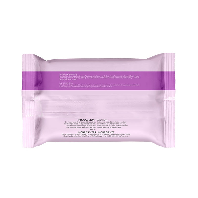 Toallitas Desmaquillantes Skin Sense Semilla Uva Con 25 Piezas 7503015905474 
