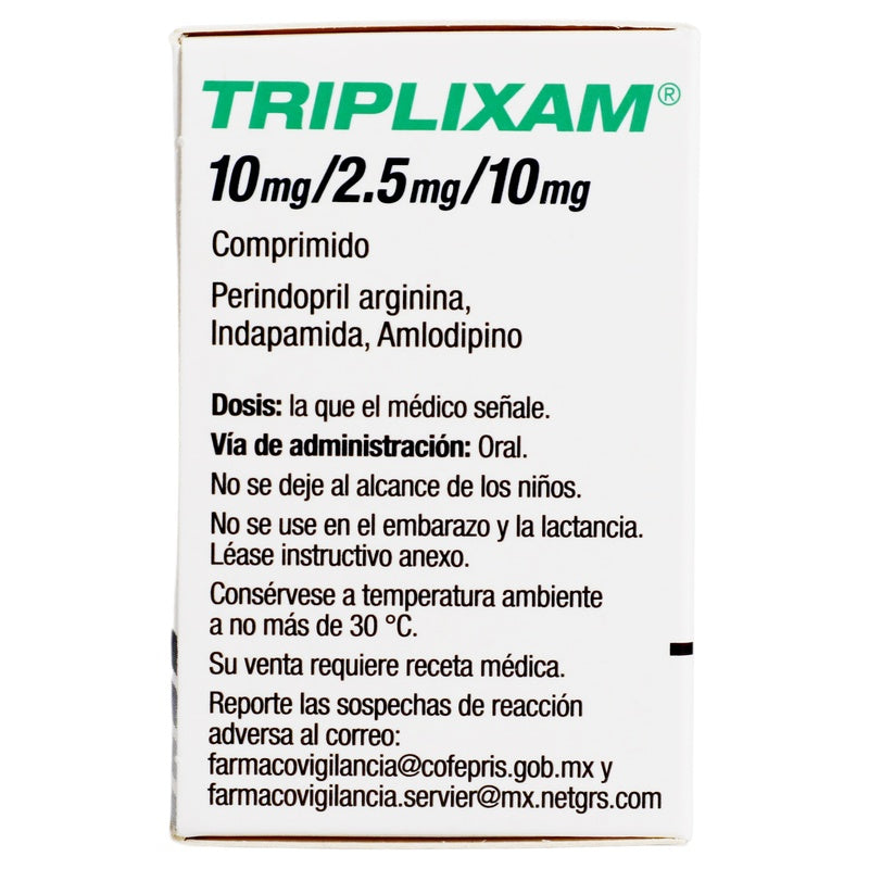 Triplixam 10 Mg/ 2.5 Mg/10 Mg Con 30 Comprimidos 5391189340656  perfil 7