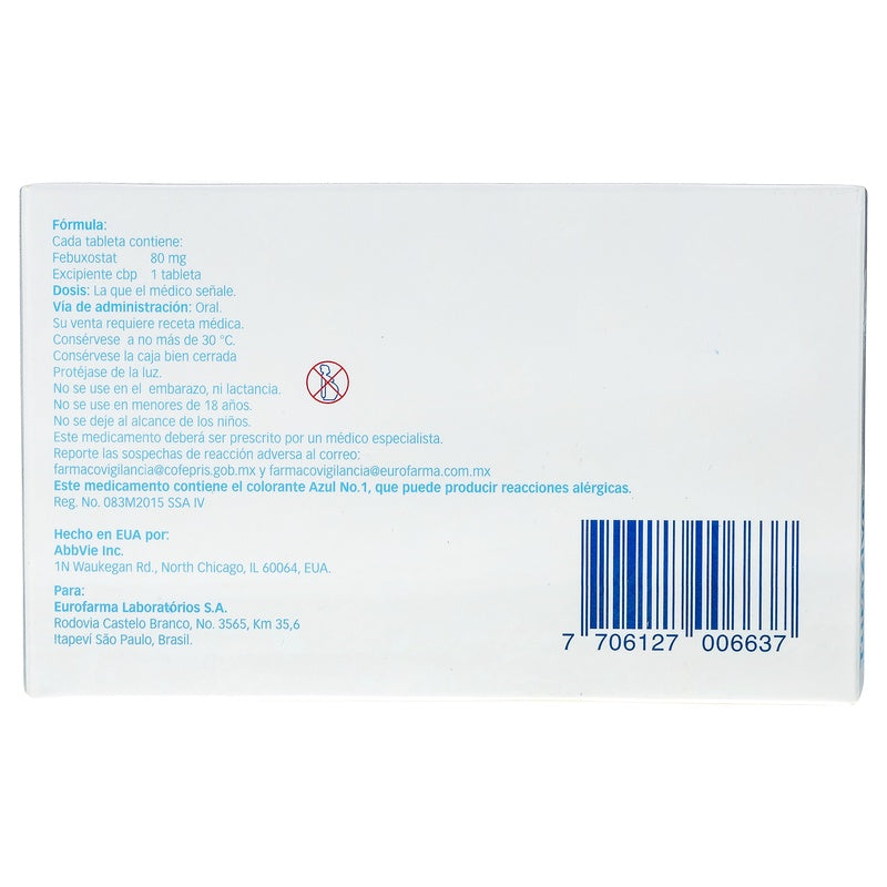 Turazive 80 Mg Con 28 Tabletas 7706127006637 