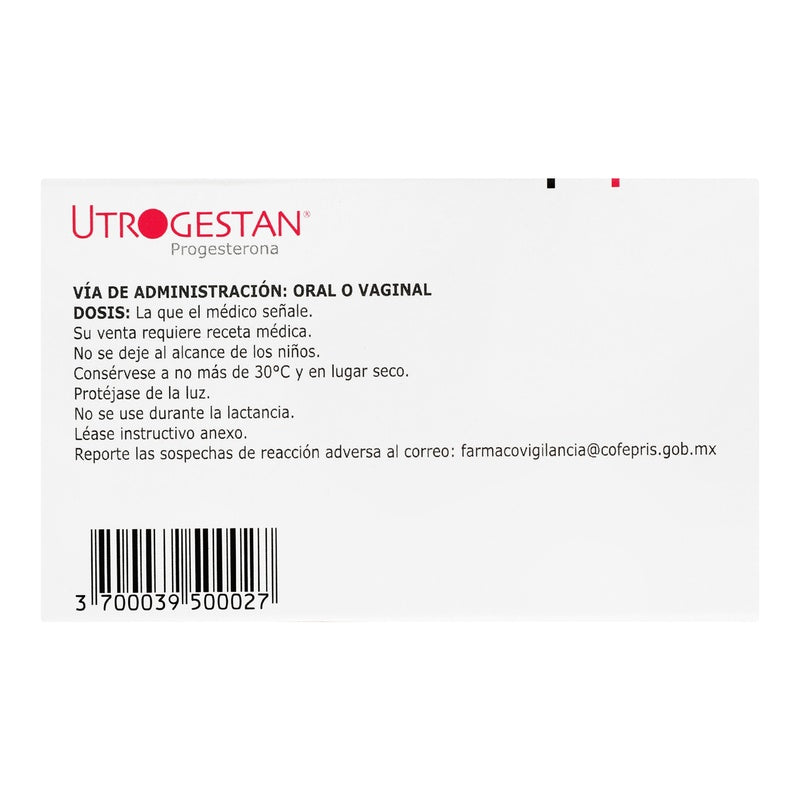Utrogestan 100 Mg Con 30 Capsulas 3700039500027  perfil 2