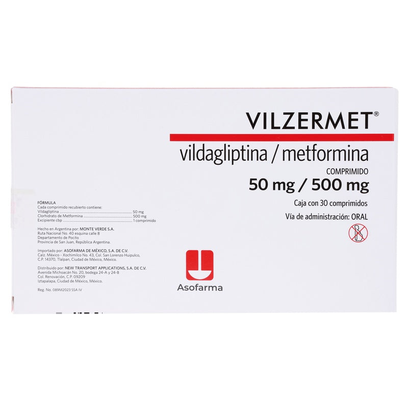 Vilzermet 50/500 Mg Con 30 Comprimidos 7730766001043  perfil 3
