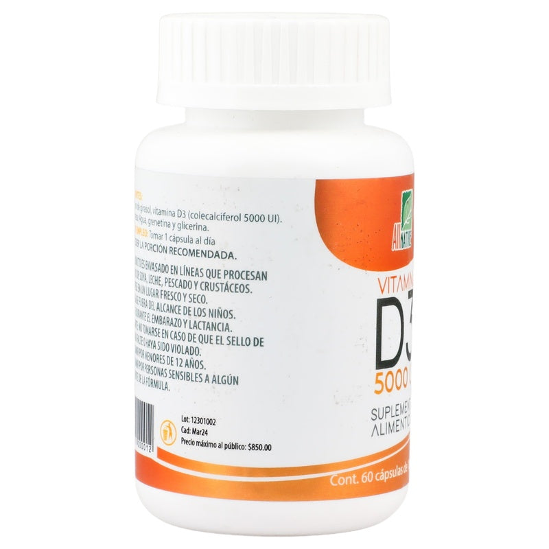 Vitamina D3 Suplemento Alimenticio Con 60 Capsulas Allnature 7506531000012  perfil 5