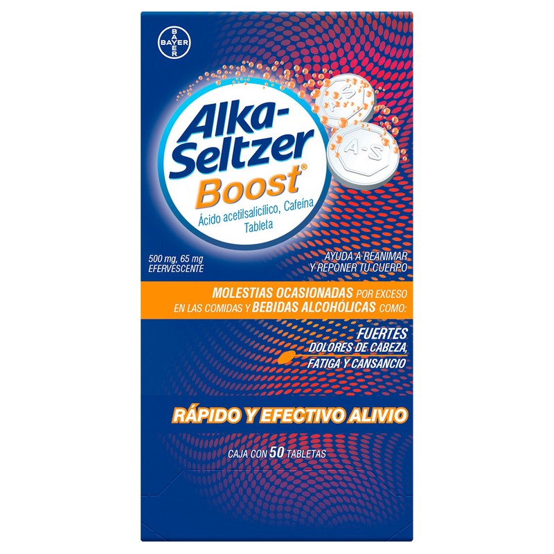 Alka-Seltzer Boost Con 50 Tabletas Efervescentes