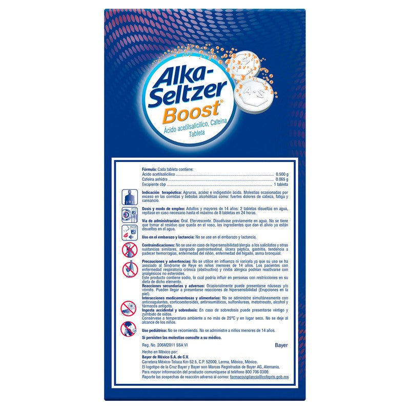 Alka-Seltzer Boost Con 50 Tabletas Efervescentes