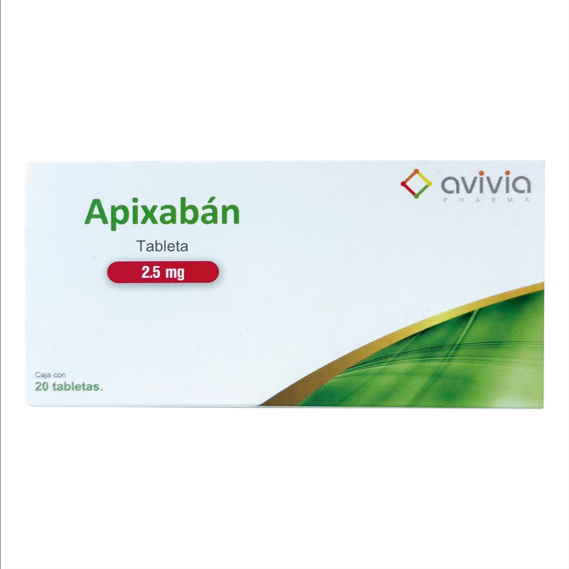 Apixaban 2.5 Mg Con 20 Tabletas Avivia 7506513600957