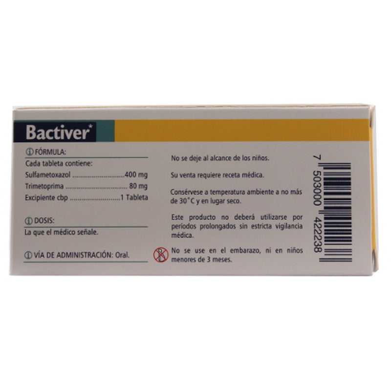 Bactiver 80/400 Mg Con 20 Tabletas