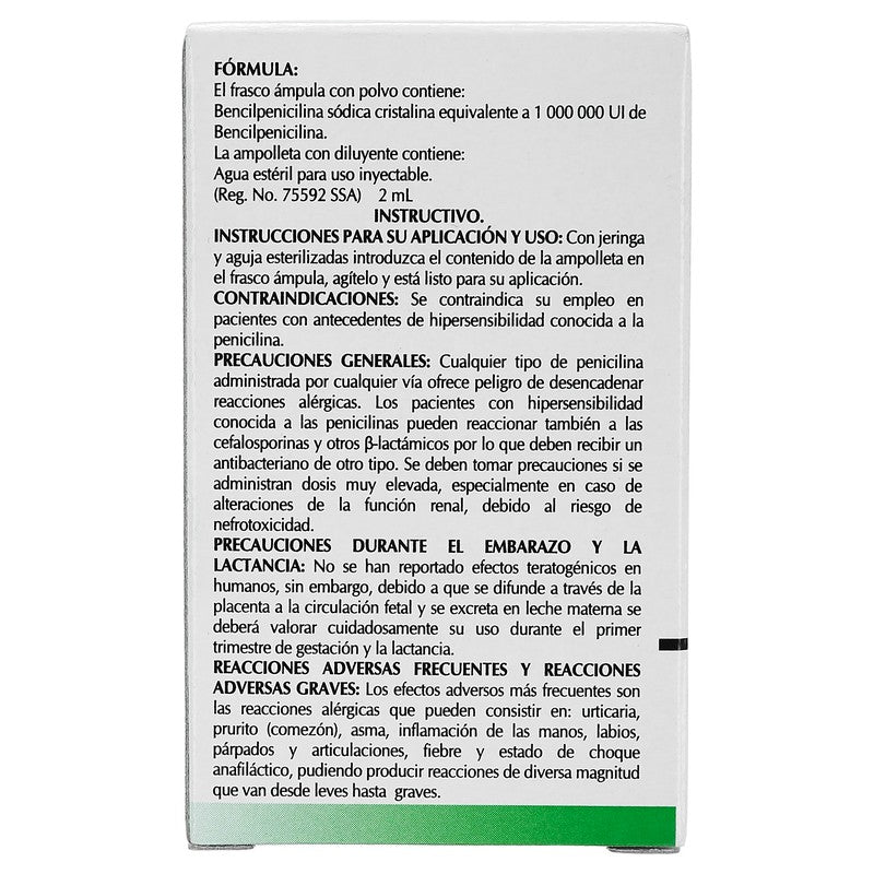 Bencilpenicilina Sodica Cristalina 1000000 Ui Ampula 2 Ml Amsa