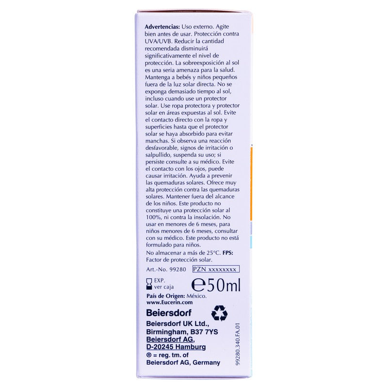Bloqueador Eucerin Fps 50 Hydrofluido Claro 50 Ml 4006000127026 12