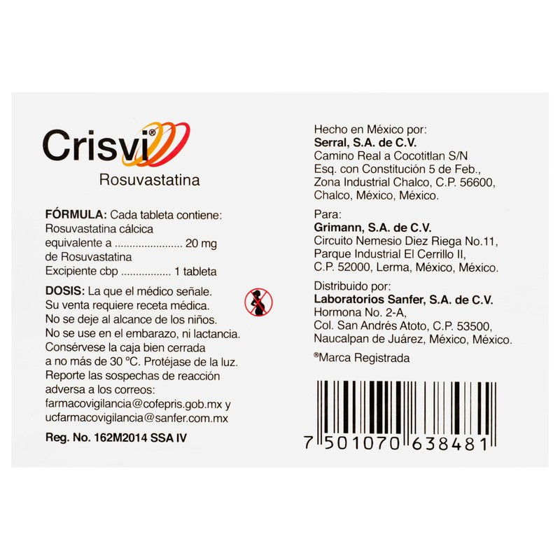 Crisvi 20 Mg Tabletas 30 7501070638481 6