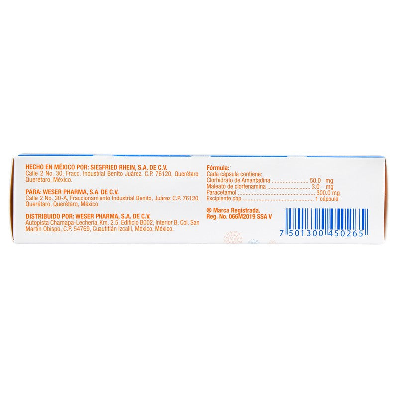 Deples Amantadina,Clorfenamina,Paracetamos Con 24 Capsulas 7501300450265 6