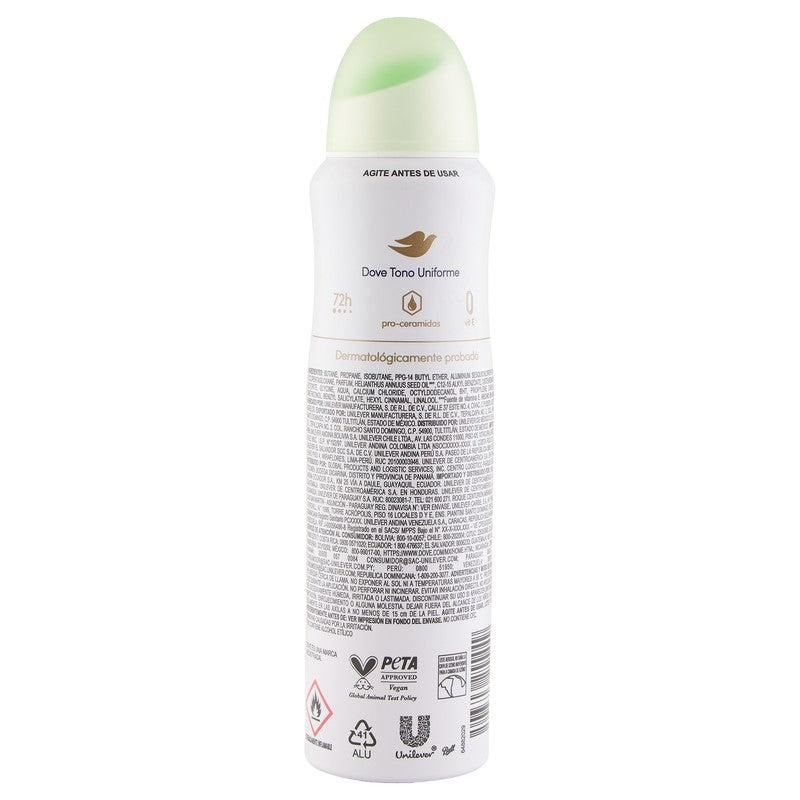 Desodorante Dove Tono Uniforme Jazmin Raspberry Spray 150 Ml 7506306255449 7