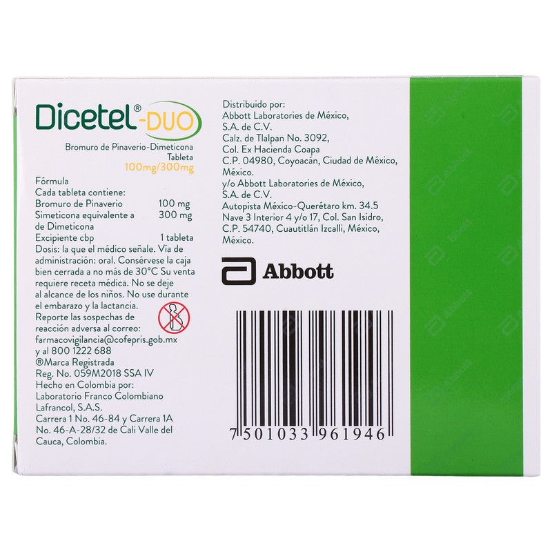 Dicetel Duo 100300 Mg Con 36 Tabletas 7501033961946 7