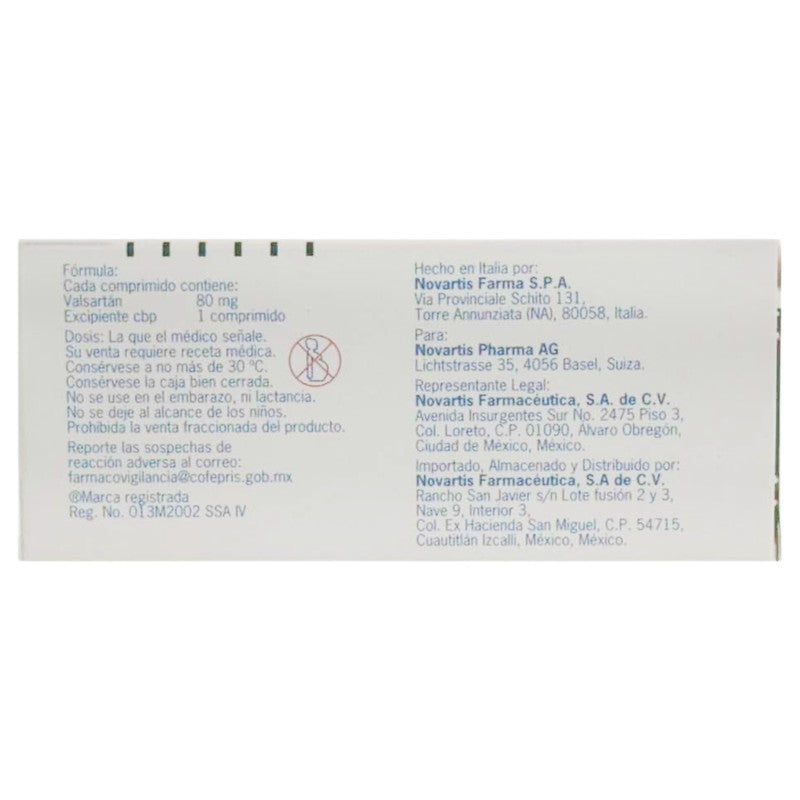 Diovan 80 Mg Con 30 Comprimidos 7501124821036 7