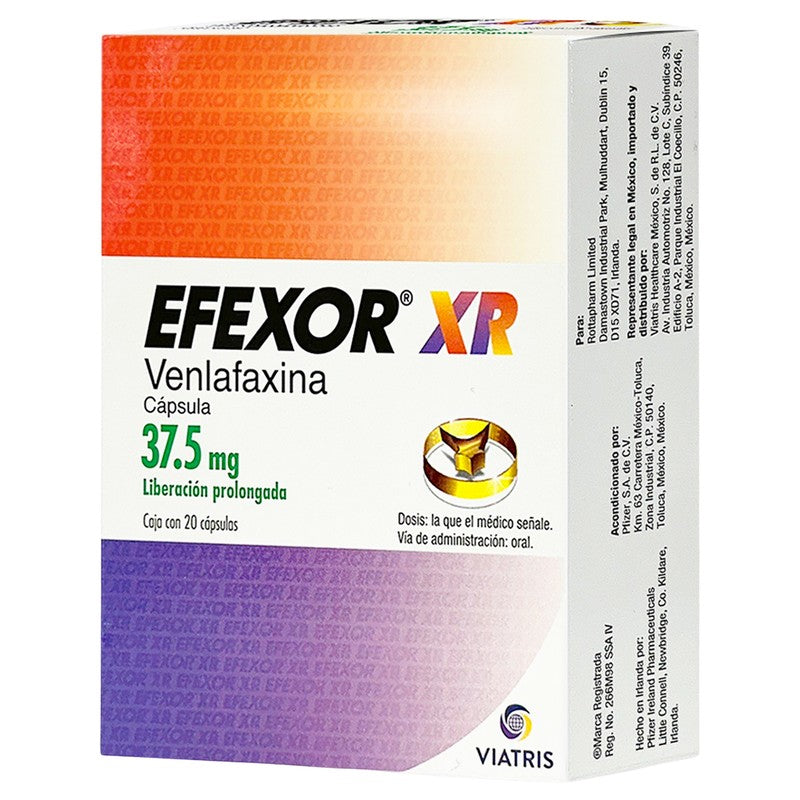 Efexor-Xr 37.5 Mg Con 20 Capsulas Liberacion Prolongada 840149675512 3