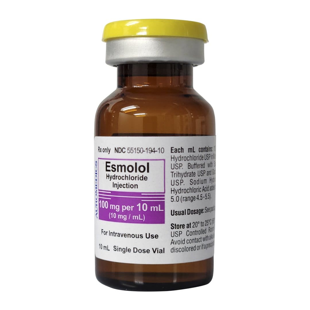 Esmolol 100 Mg/10 Ml (10 Mg/Ml) Solucion Intravenosa Con 25 Viales