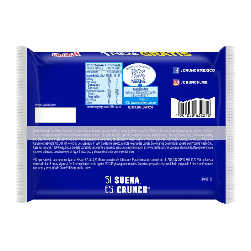Exhibidor Chocolate Crunch 40 G Con 6 Piezas 7501058632272 3