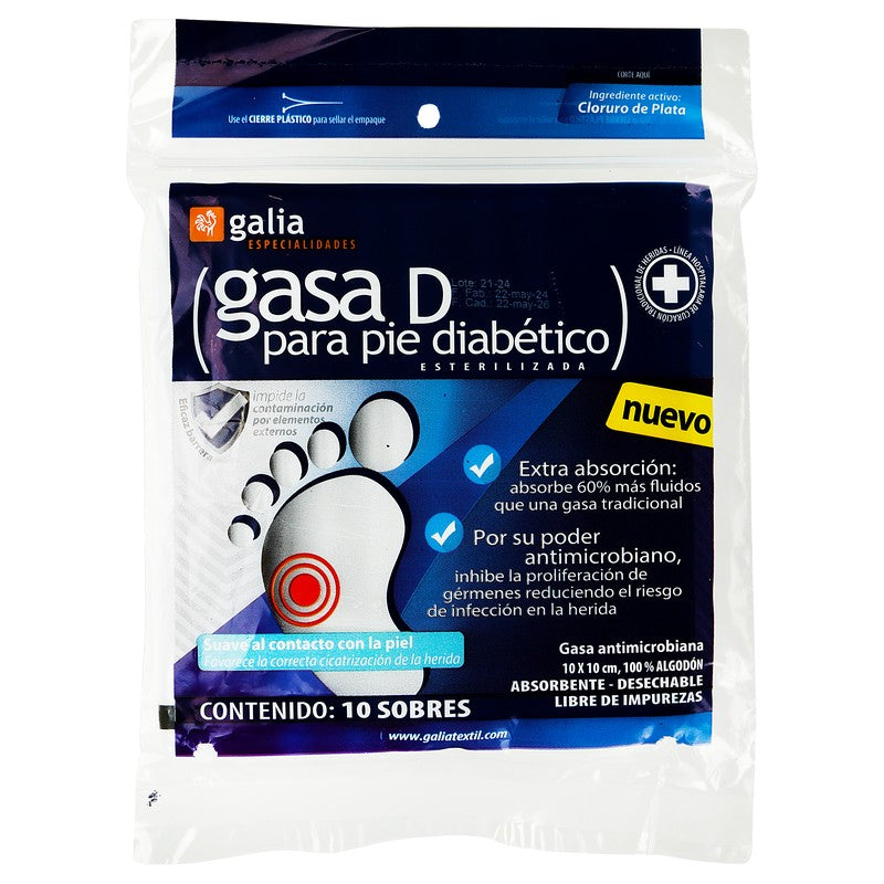 Gasa Galia Pie Diabetico 10 X 10 Cm Con 10 7501565610008 2